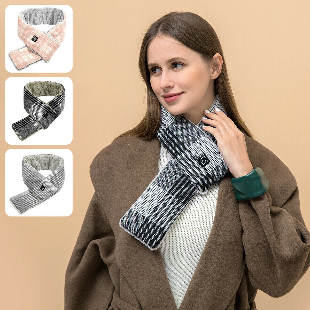 Electric Heated Scarf Winter Neck Warmer Shawl Washable Unisex Scarf With 3 Mode