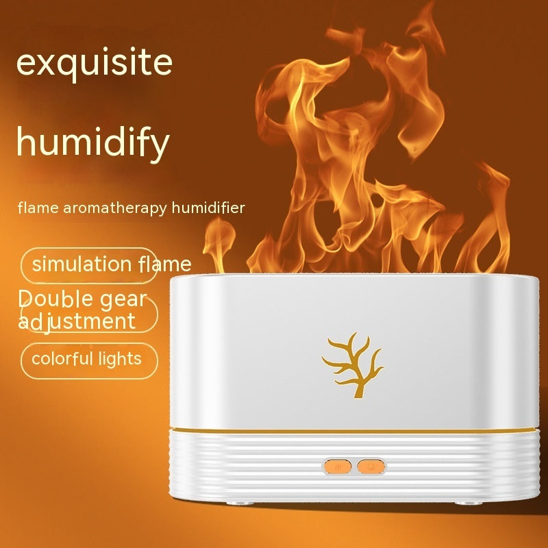 Flame Humidifier USB Smart Timing LED Electric Aroma Diffuser Simulation Fire Night Lamp Home Decor