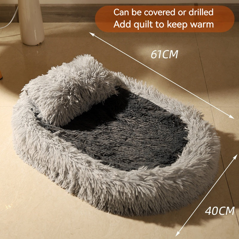 Long Wool Oval Plus Quilt Warm Cat Dog Nest More Than Pets Bed Colors Winter Pet Products